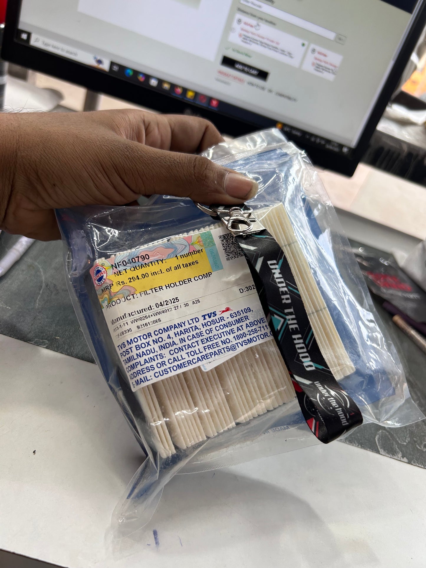 TVS Ronin 225 Air Filter (Filter Holder Comp) – Genuine OEM Part NF040790