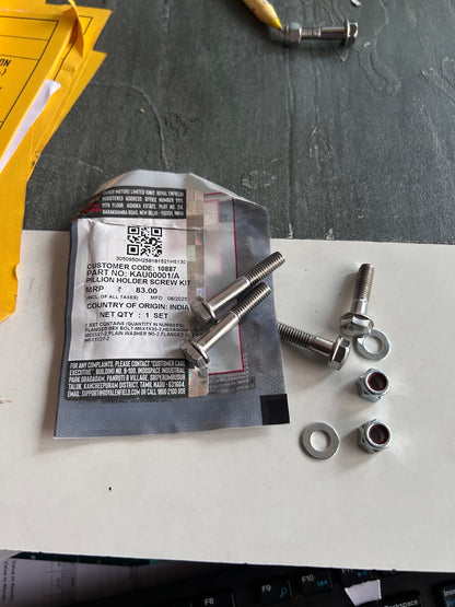 Royal Enfield Pillion Holder Screw Kit – KAU00001/A | OEM Mounting Bolts for Classic 350, Classic 500, Standard 350 & Electra (UCE Models)