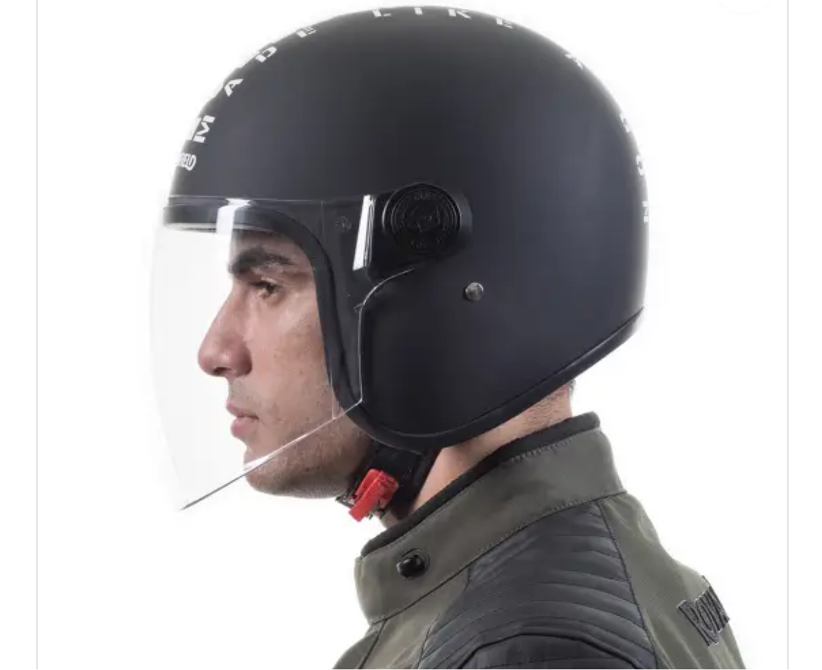 ROYAL ENFIELD MLG COPTER FACE LONG VISOR HELMET - MATT BLACK/DK