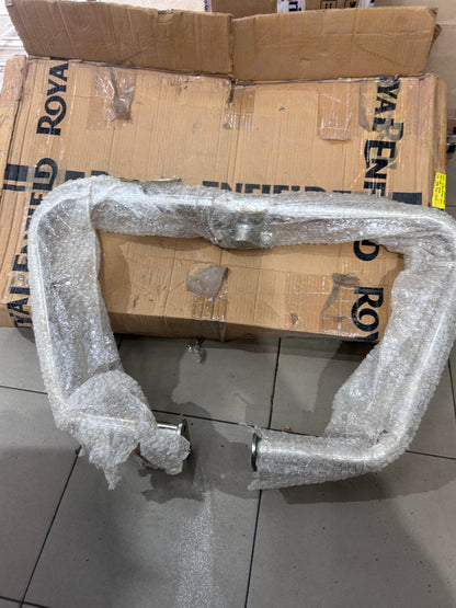 Royal Enfield 1760061/E – Silver Trapezium Engine Guard (Kit 1990635) | OEM GMA Crash Bar for Classic 350/500 UCE, Bullet 350/500, Electra 350, Trials 350/500