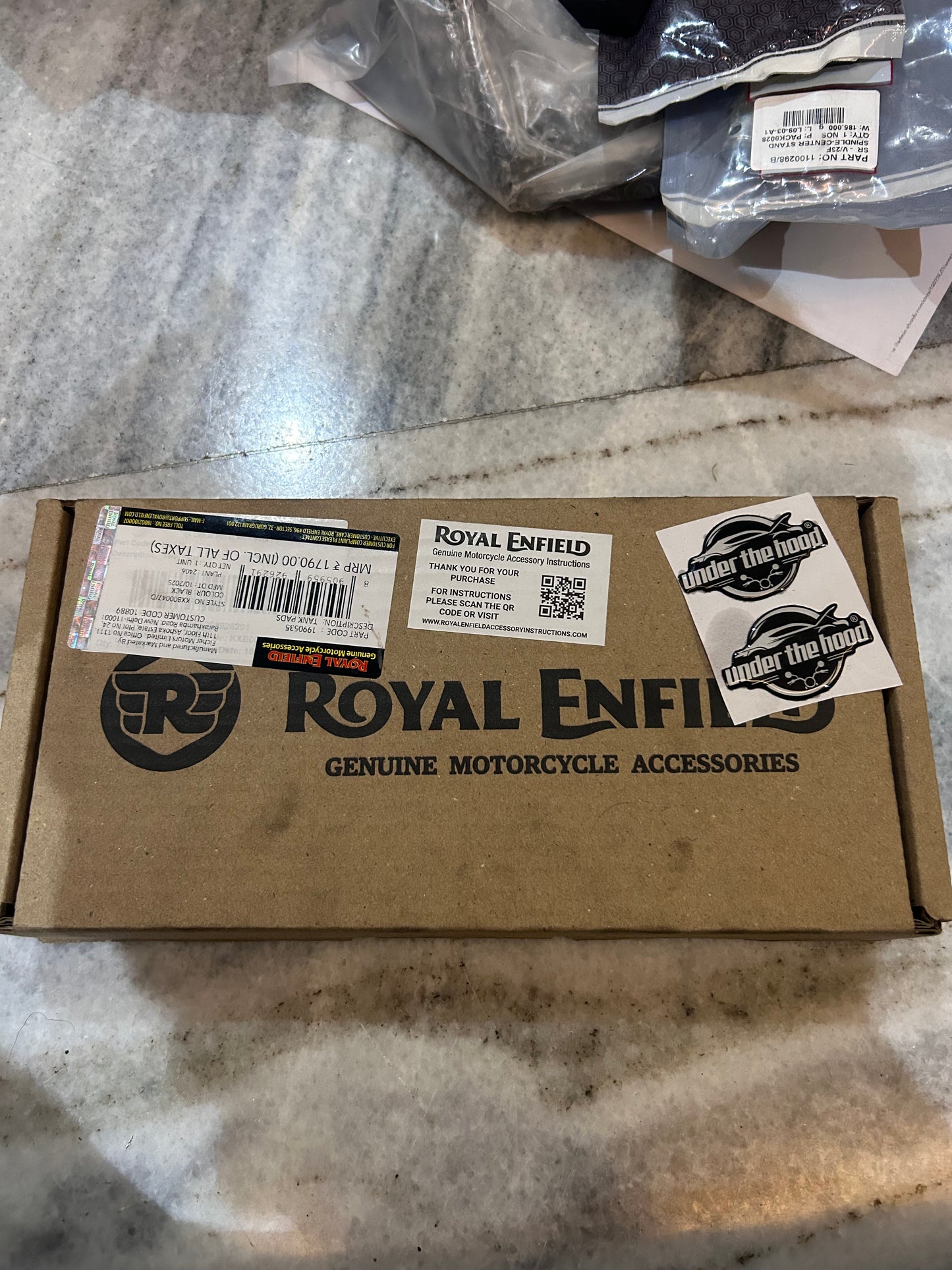 Royal Enfield 1990535 Black Tank Pads — OEM Knee Grip Pads for Interceptor 650 & Bear 650