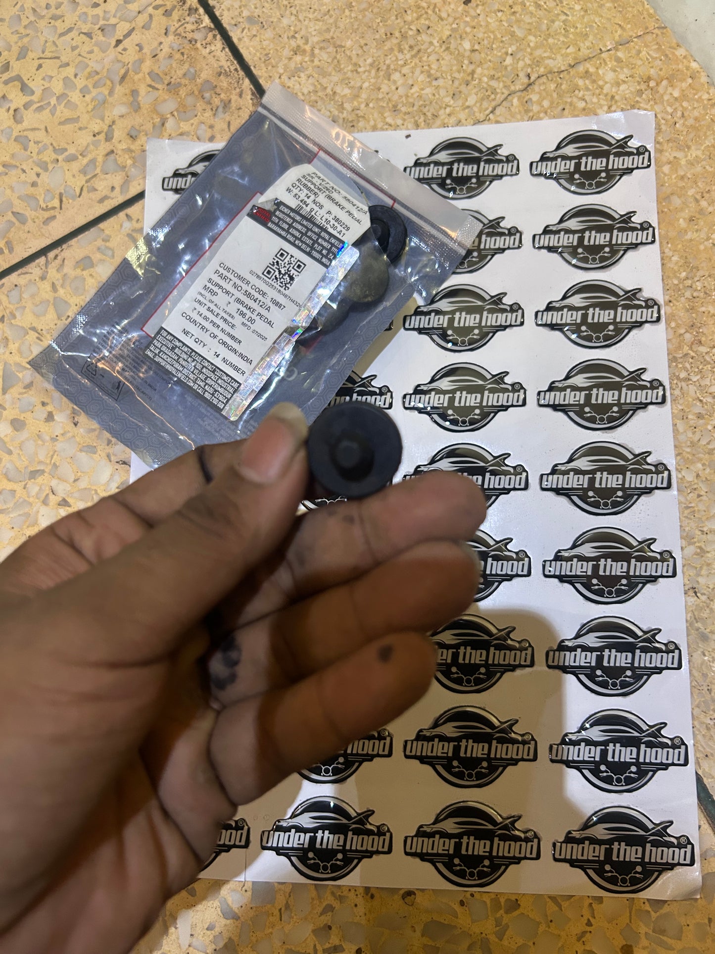 Royal Enfield 580412/A Brake Pedal Rubber Support – OEM Rubber Pad for Rear Brake Pedal (UCE Models Only)