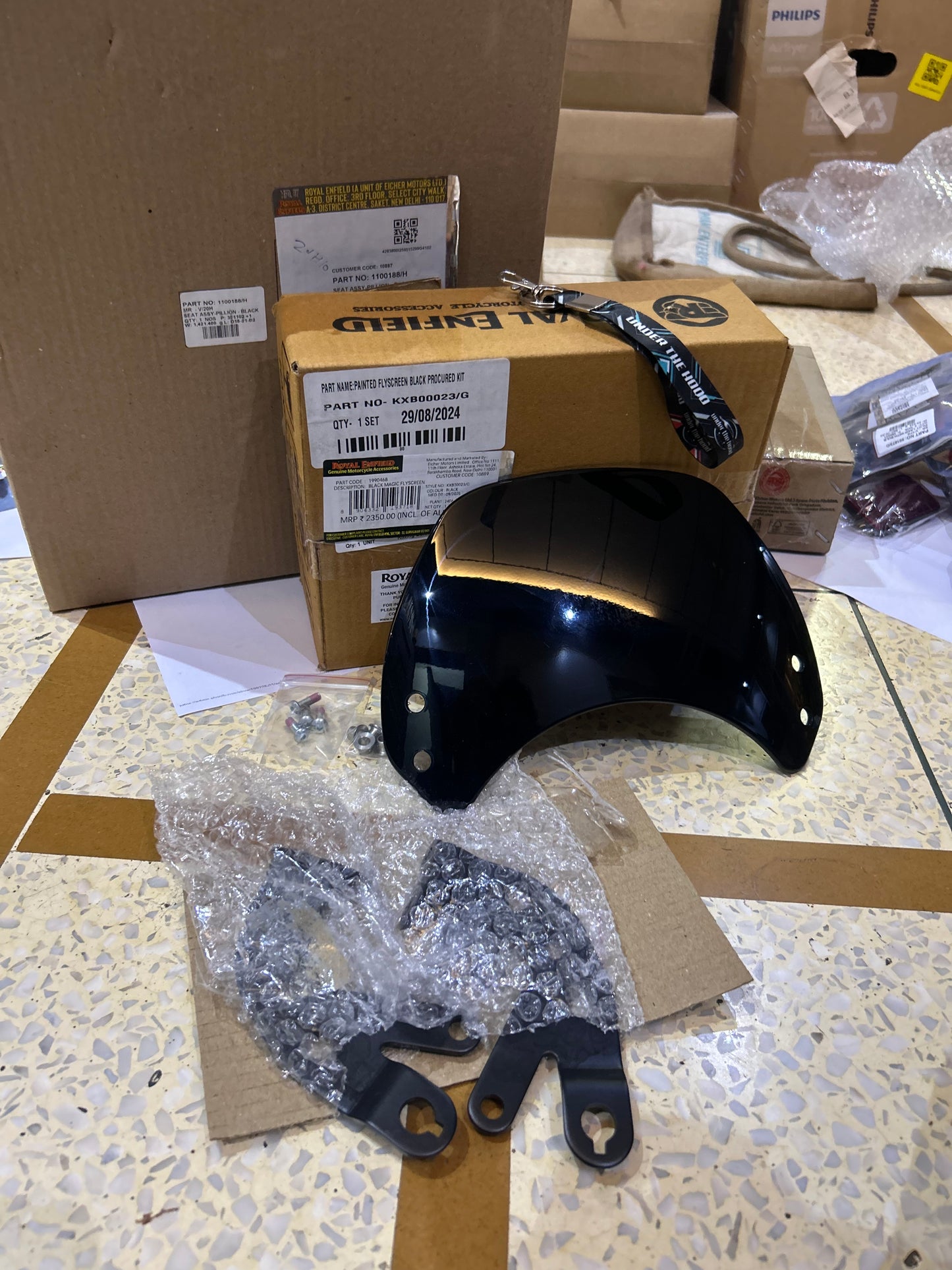 Royal Enfield Black Magic Flyscreen 1990468 — OEM Windshield for Interceptor & Continental GT 650