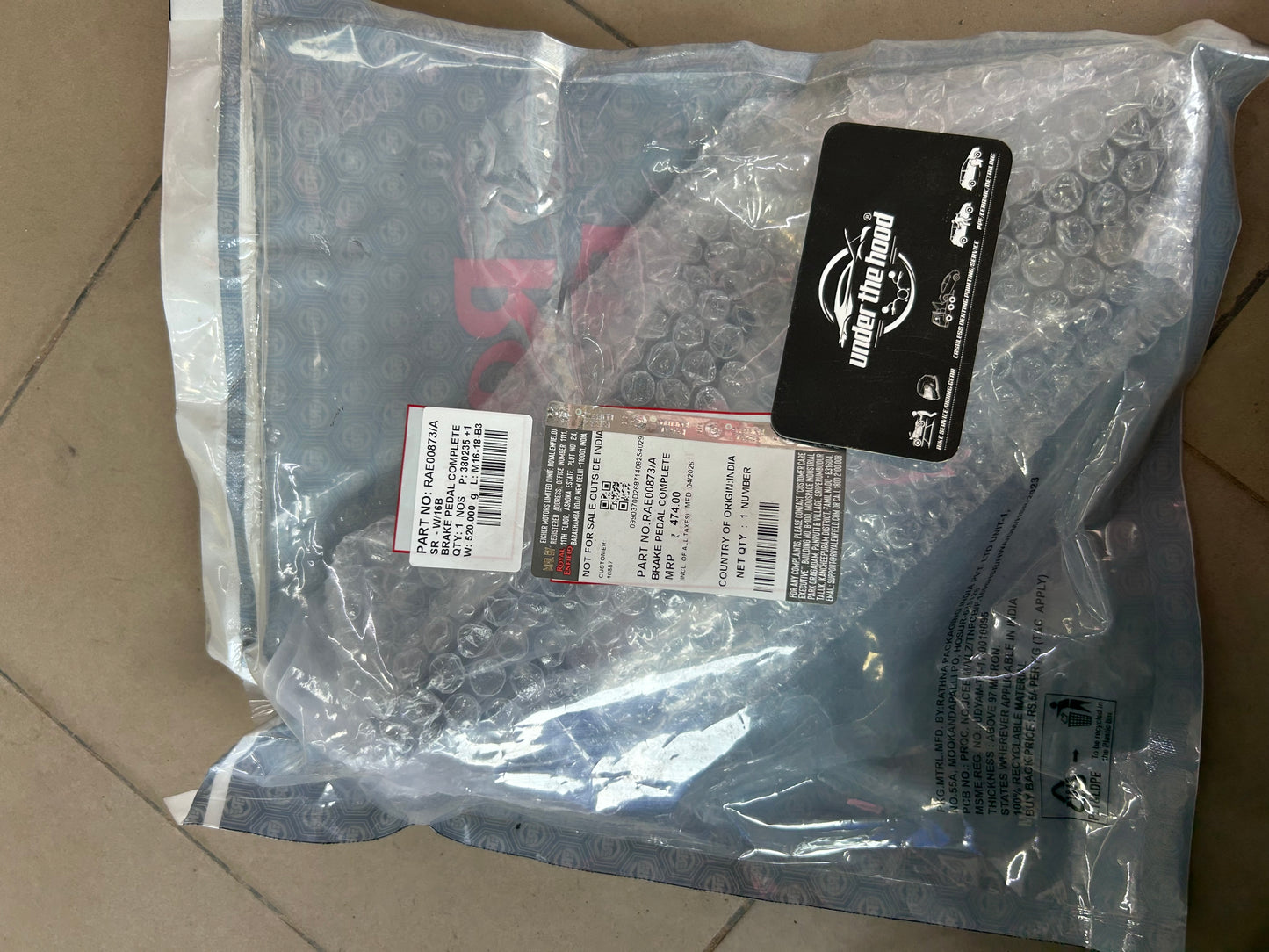 Royal Enfield Brake Pedal Complete for Bear 650 – Genuine OEM RAE00873/A
