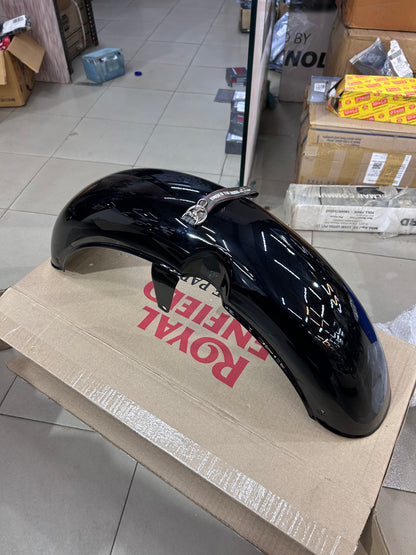 Royal Enfield Front Mudguard Assembly (FMG Assy) – Metallic Gloss Black – RAG00136/A (Genuine OEM)