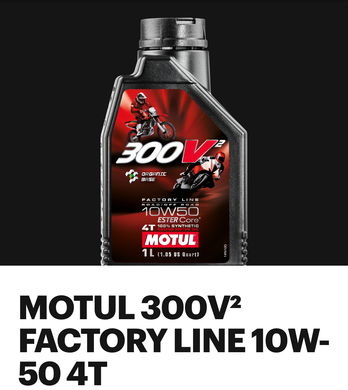 Motul 300V2 Ester Core 10W-50 Fully Synthetic Engine Oil for Racing Bikes (1L)