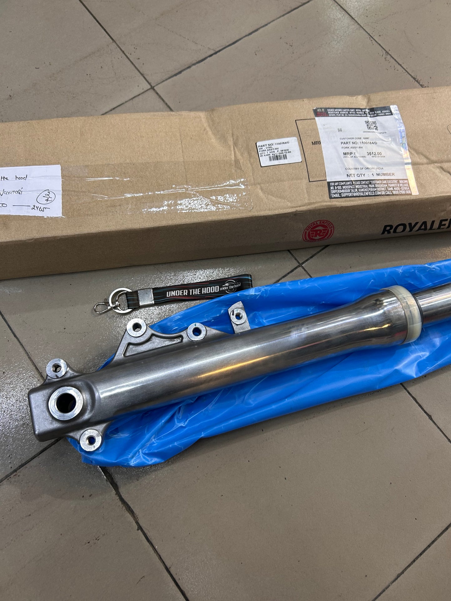 Royal Enfield 1100184/D – Front Fork Assembly RH (Right Side) for Classic 350 Reborn J-Series (BS6, Euro 5)