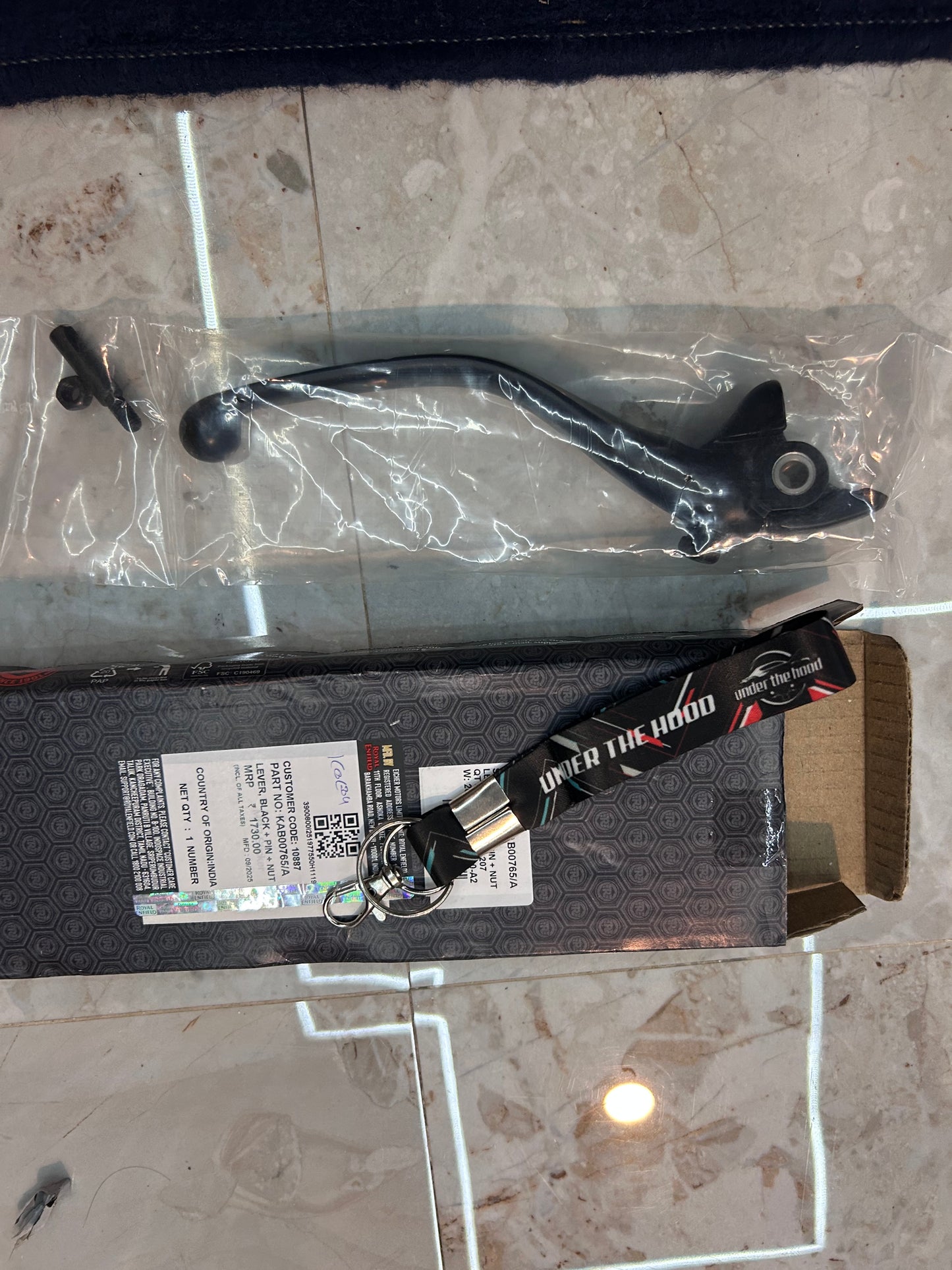 Royal Enfield KAB00765/A – Adjustable Front Brake Lever (Black) with Pin & Nut | Classic 350 Reborn / New Bullet 350 J-Series (OEM)