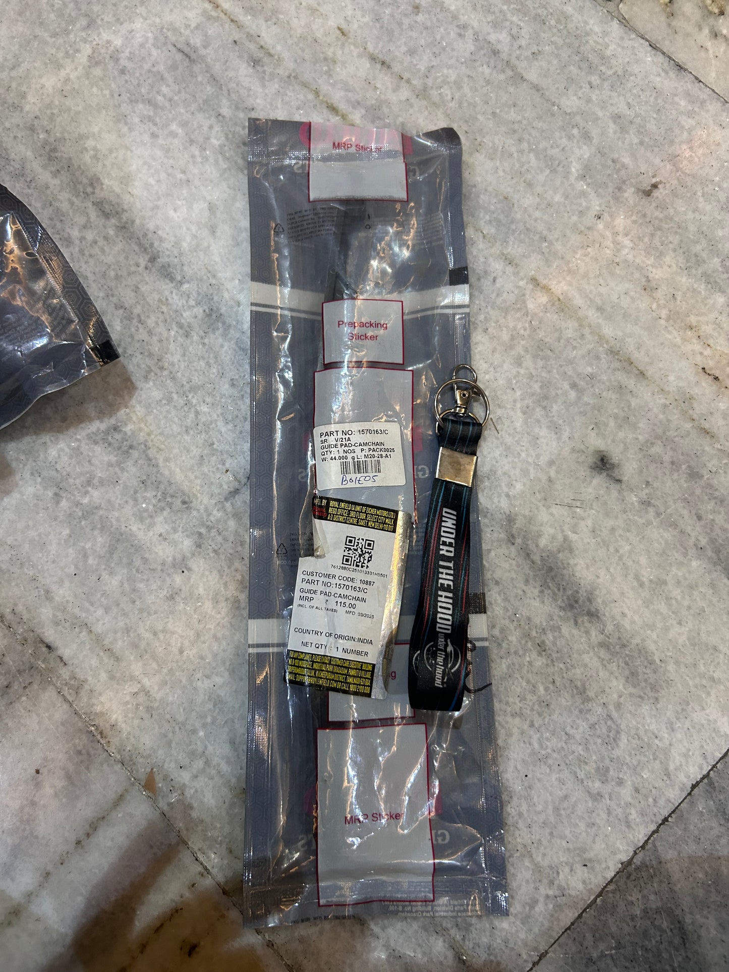 Royal Enfield 1570163/C – Guide Pad (Cam Chain) – OEM Genuine for J-Series (Classic Reborn, Meteor, Hunter, New Bullet 350)