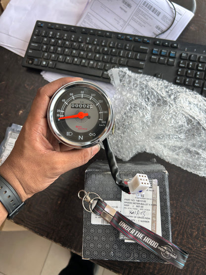 Royal Enfield Electra X 500 Grey-Face KM/H Speedometer – 146131/B