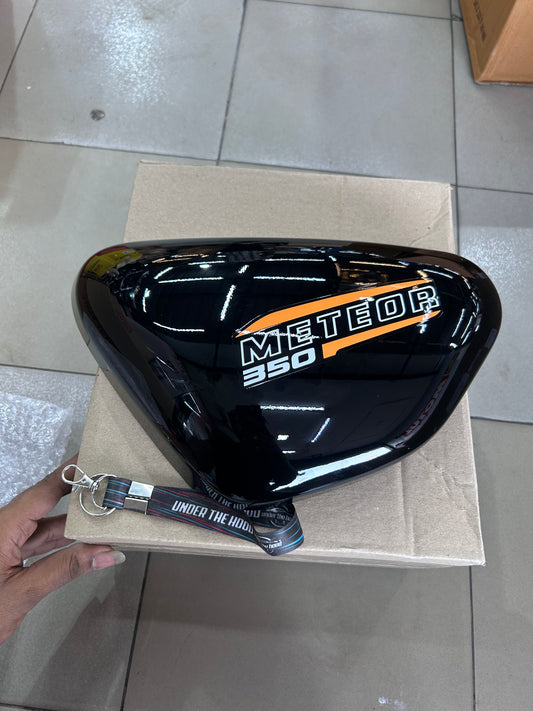 Royal Enfield Meteor 350 Fireball Orange LH Outer Cover with Orange Sticker Gloss Black RAV02804/A