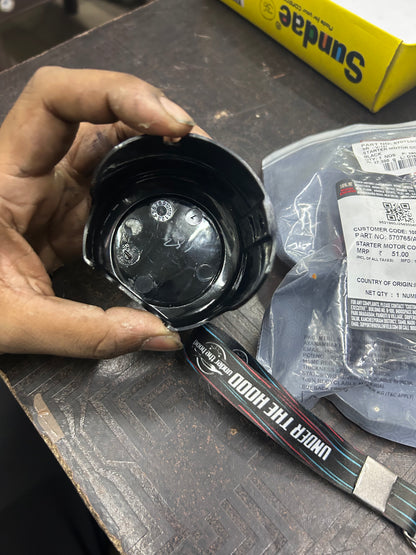 570765/A – Starter Motor Cover (Black) for Classic 350 (UCE) & Thunderbird 350/350X (UCE) – Genuine Royal Enfield