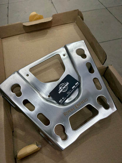 Royal Enfield Silver Adventure Top Box Mount for Himalayan 450 – Genuine OEM Rear Luggage Plate KXA00434
