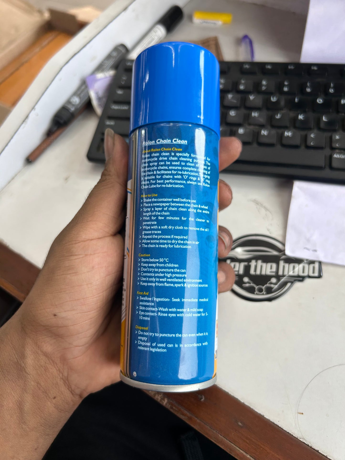 Rolon Chain Cleaner (200ml & 500ml) – Powerful Degreaser for Motorcycle and Scooter Chains | Quick Dry, Non-Corrosive Formula | Made in India by LGB Rolon