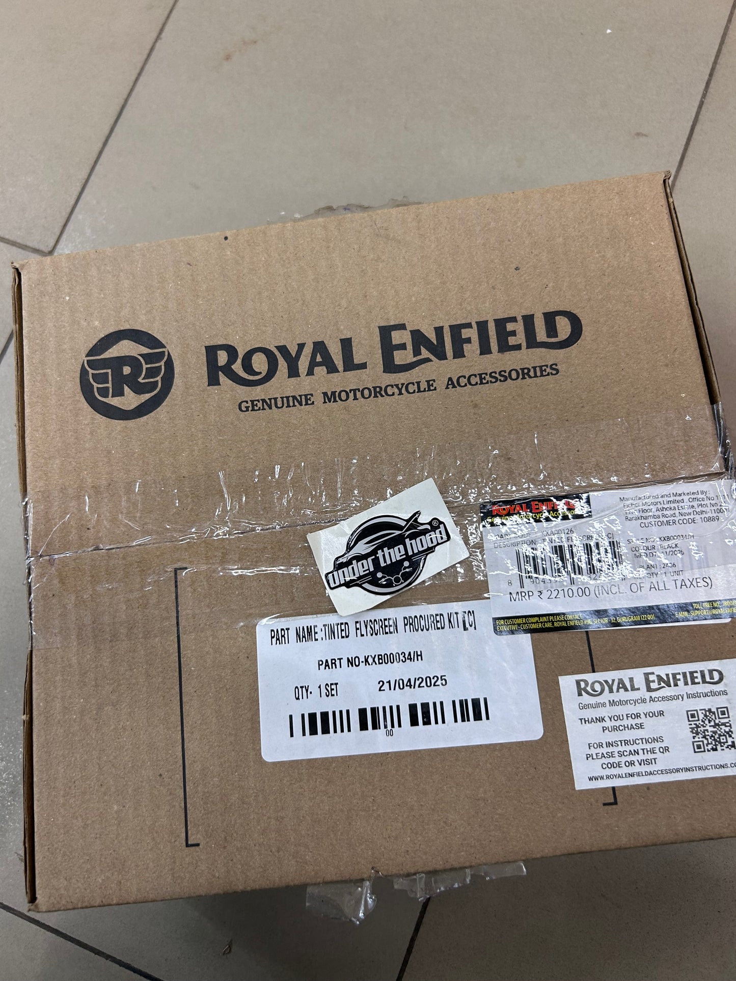 Royal Enfield Tinted Flyscreen KXA00126 — OEM Windshield for Hunter 350(Old Hunter)