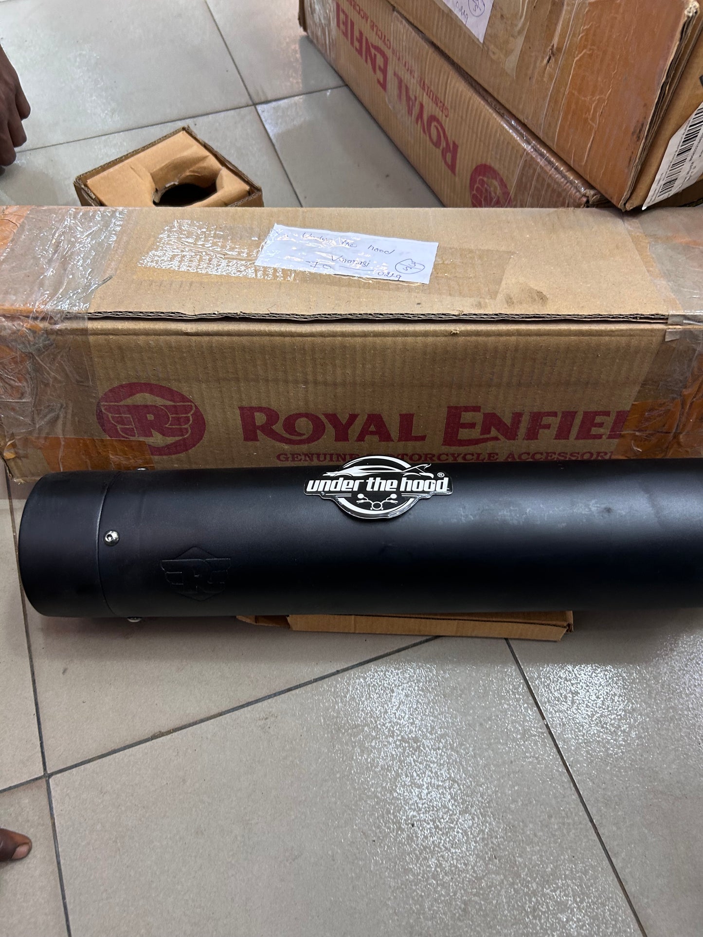 Royal Enfield 1990725 Black Straightcut Silencer-IN — Classic 350 UCE OEM-Style Silencer