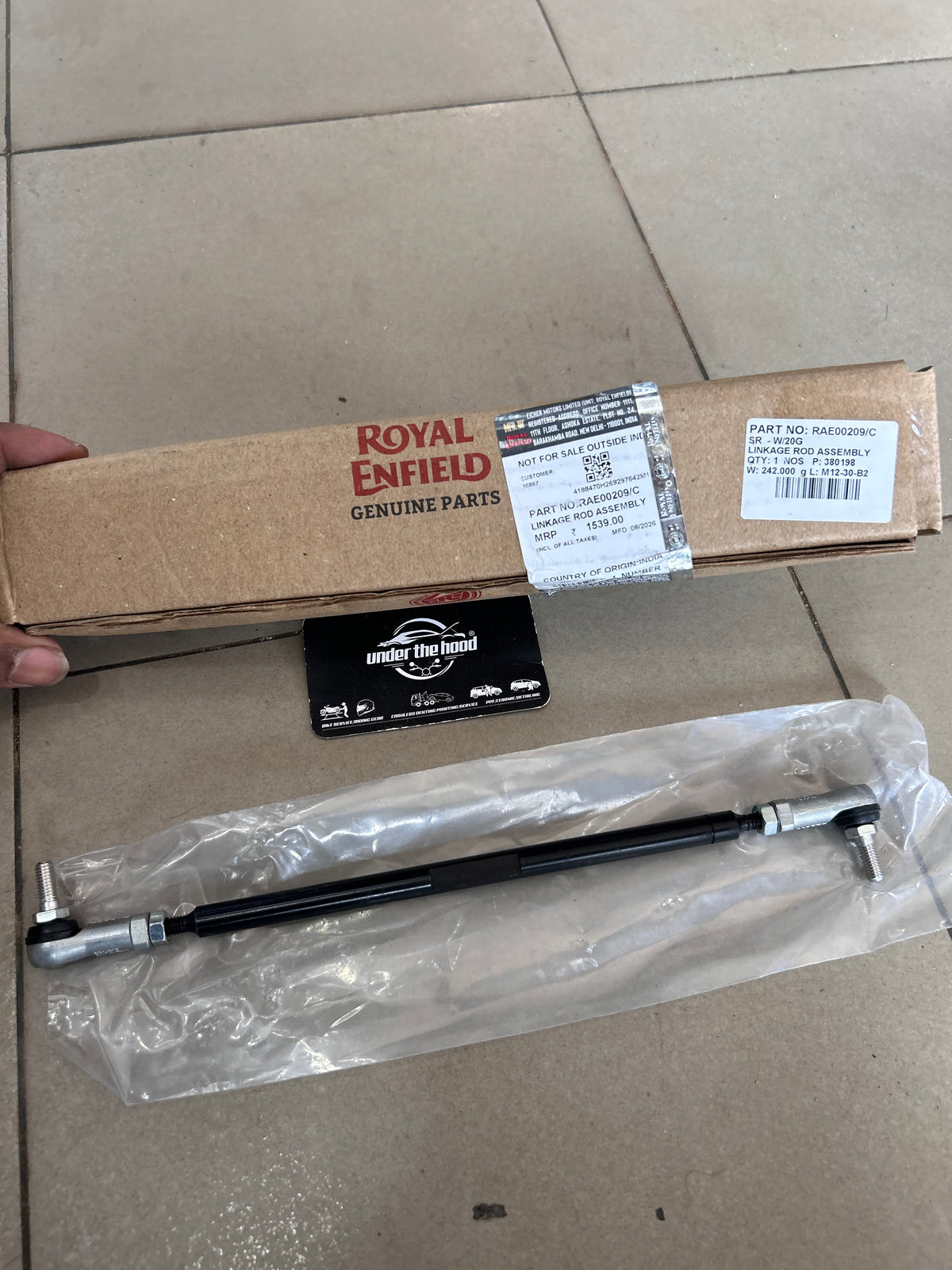 Royal Enfield RAE00209/C Gear Shift Linkage Rod Assembly for Super Meteor 650 | Genuine OEM