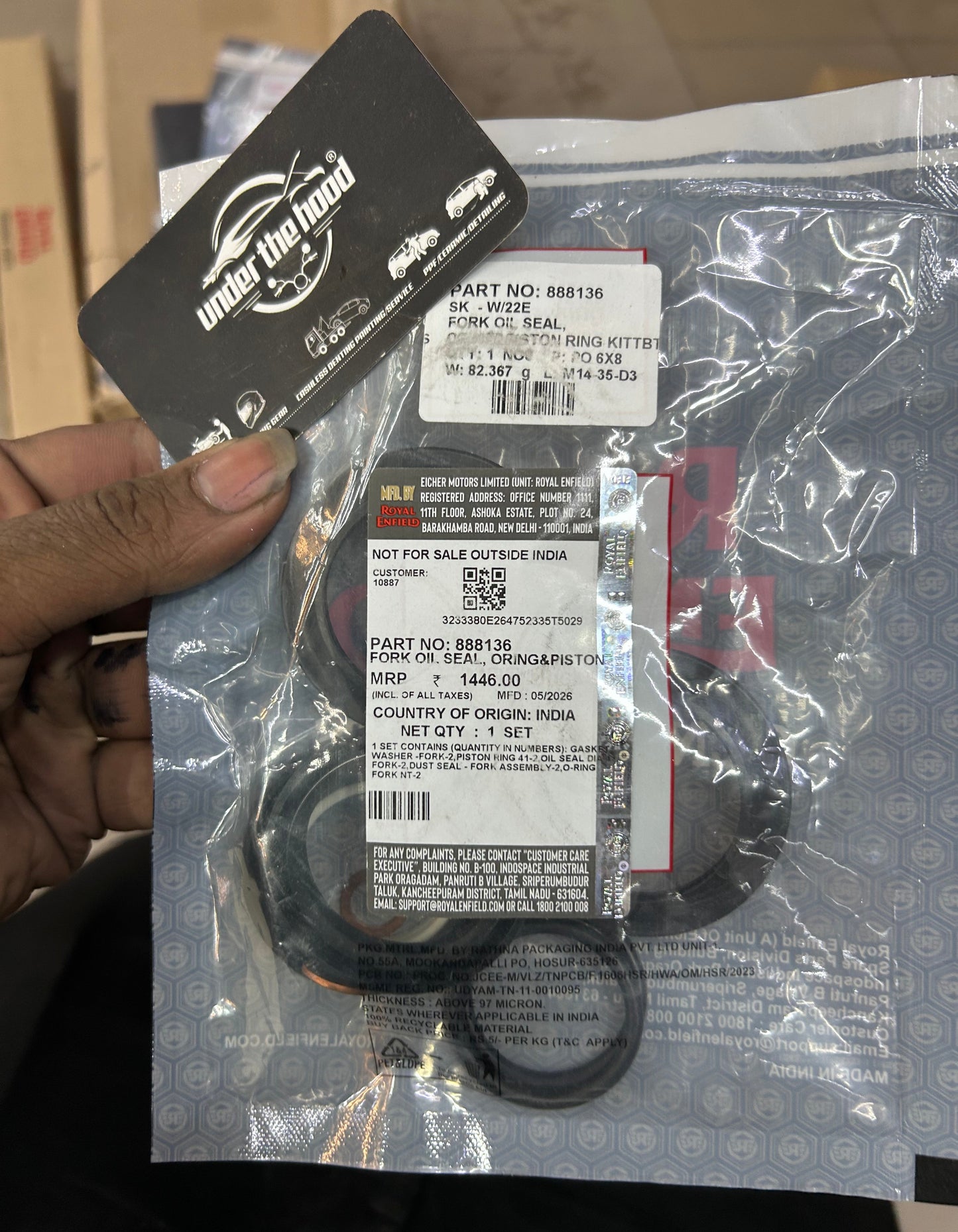 Royal Enfield Front Fork Oil Seal Kit 888136 for Himalayan 411, Continental GT 535, Thunderbird 350 & 500