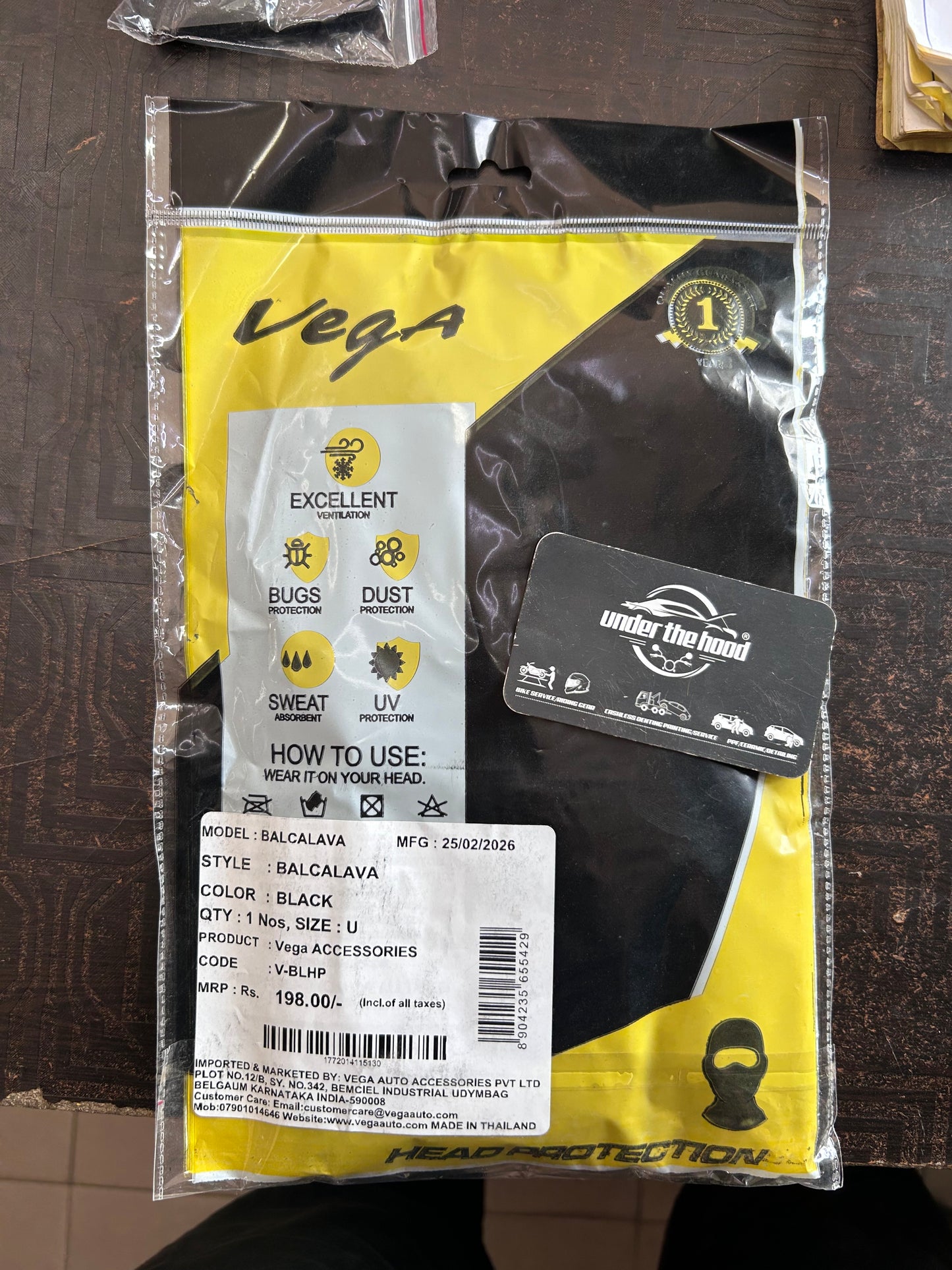 VEGA Balaclava Head Protection | Universal Face Mask for Bikers, Riders & Outdoor Use