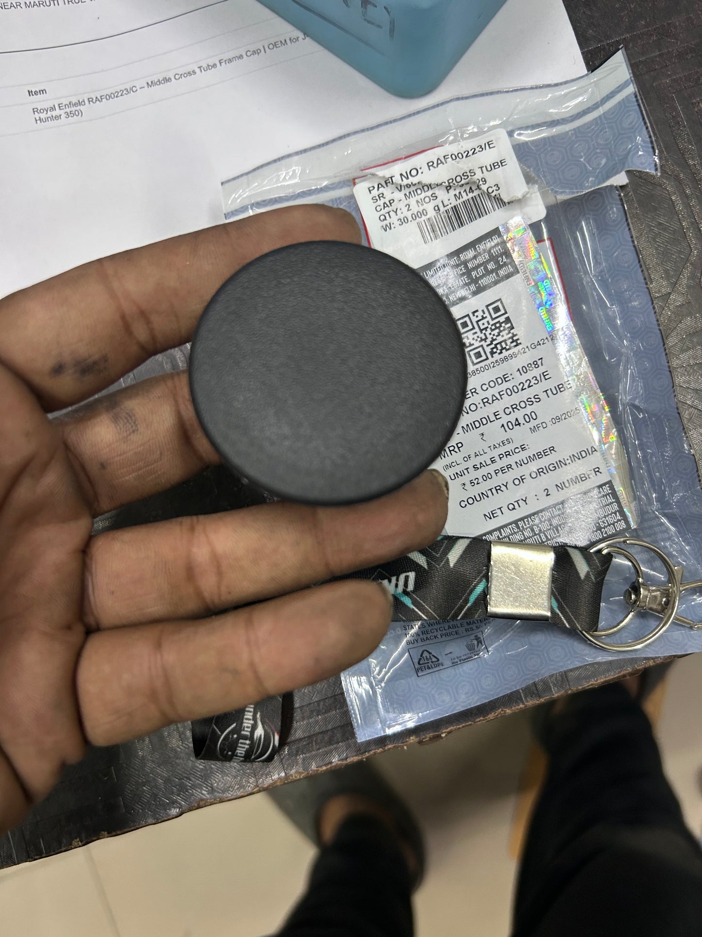 Royal Enfield RAF00223/C – Middle Cross Tube Frame Cap | OEM for J-Series (Bullet 350, Classic 350 UK, Meteor 350, Hunter 350)