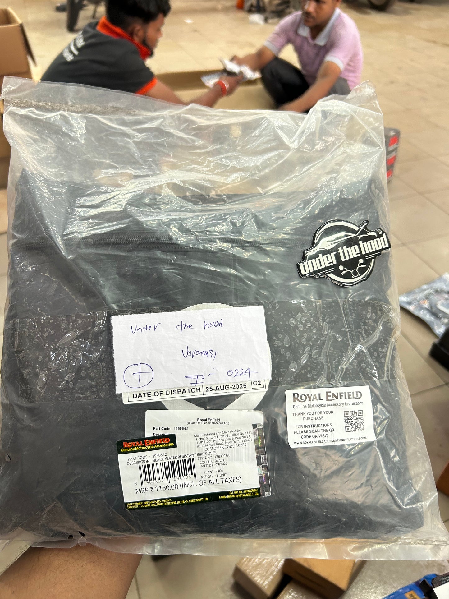 Royal Enfield Black Water-Resistant Bike Cover 1990642 — Genuine RE Accessory for All Models