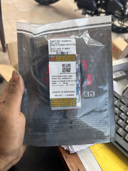 Royal Enfield 1040407/D – Genuine Fuel Hose (Tank to T Connector) | OEM Emission Line for Classic 350/500, Bullet