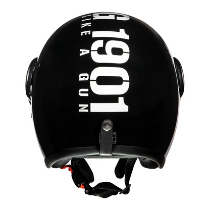 ROYAL ENFIELD JET OPEN FACE MLG HELMET WITH CLEAR VISOR - GLOSS BLACK