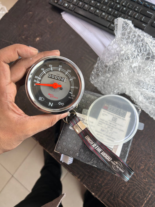 Royal Enfield Electra X 500 Grey-Face KM/H Speedometer – 146131/B