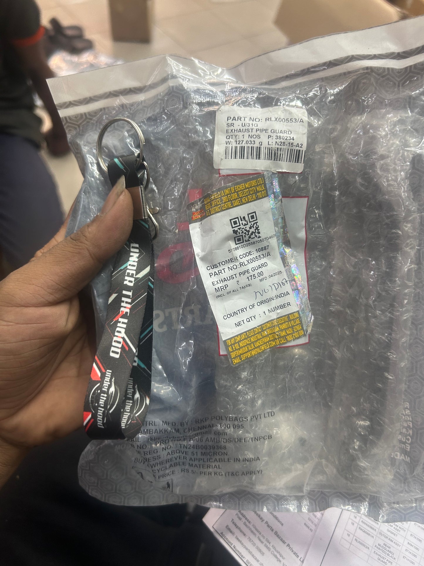 Royal Enfield Exhaust Pipe Guard (Chrome) – RLX00553/A – OEM for Classic 350 & Standard 350 BS6 UCE