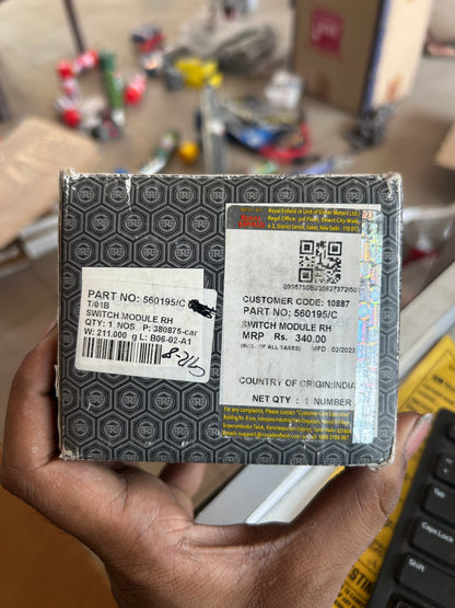 Royal Enfield BS3 Right-Hand Switch Module 560195/C for Bullet, Classic, Thunderbird

