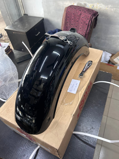 Rear Mudguard / Rear Fender with Sticker (Gloss Black) for Royal Enfield Classic 350 Reborn (Redditch Grey) – RAQ00466/B
