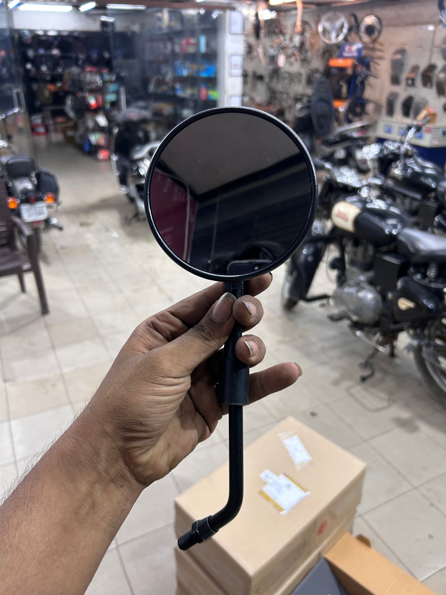FIEM Chrome Rearview Mirror Set for Royal Enfield – OEM Left & Right Options