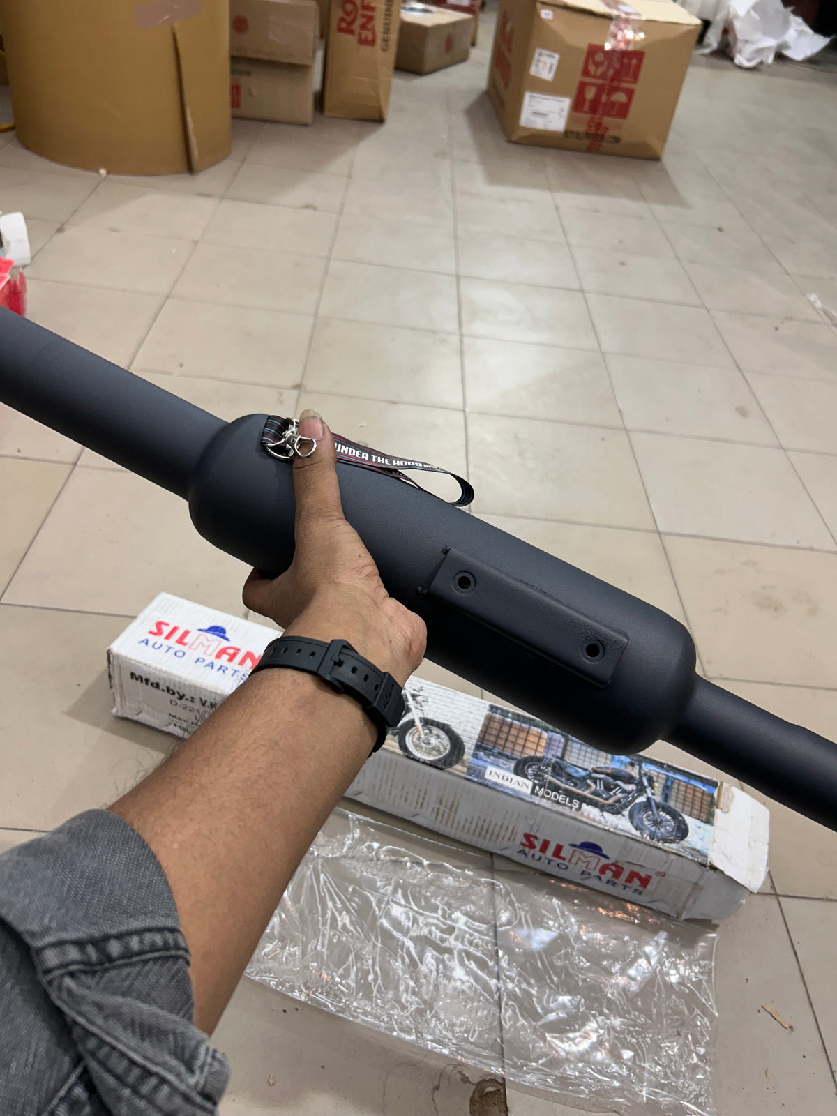 Silman Short Punjab Big Mouth 57mm Black Silencer for Classic 350 Reborn, Meteor 350 & Bullet 350 J-Series | LSM4-B