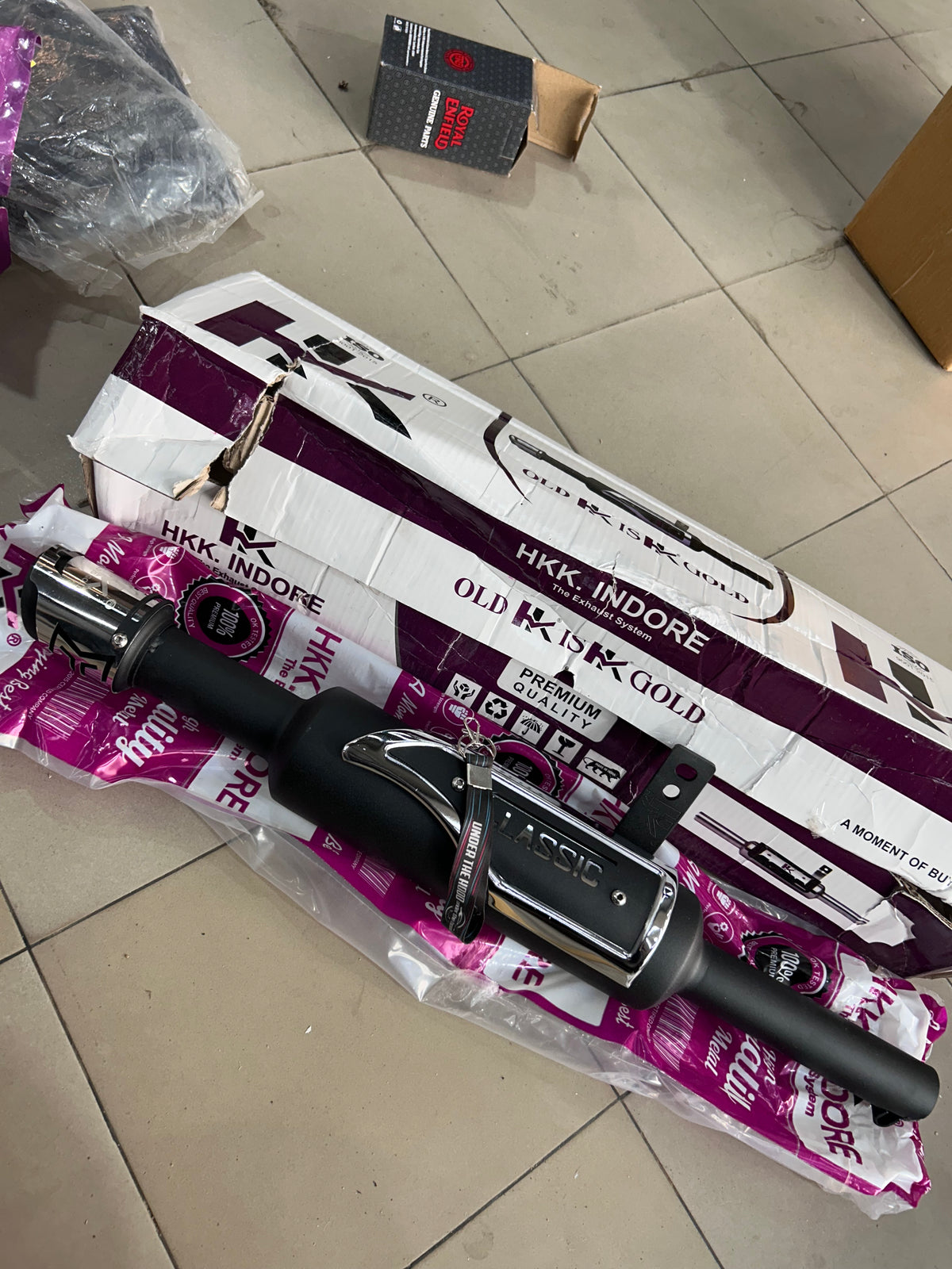 HKK Indore Indori Silencer for Royal Enfield UCE – With or Without End Cover