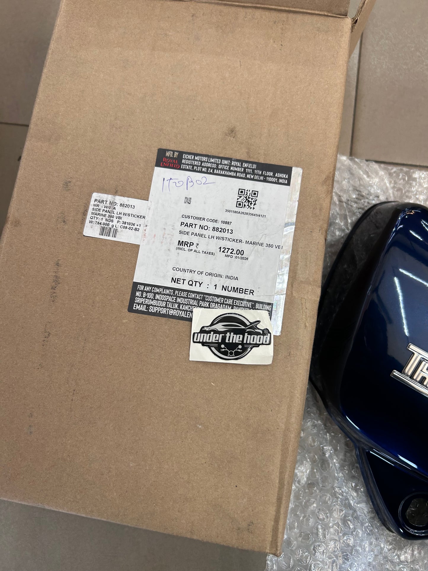 Side Panel LH with Sticker (Marine 350 VBI) for Royal Enfield Thunderbird 350 (NTB 350) – 882013