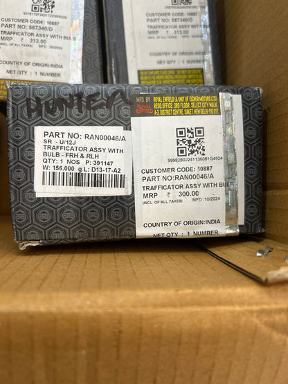 Royal Enfield Hunter 350 Trafficator Assembly RAN00046/A with Bulb