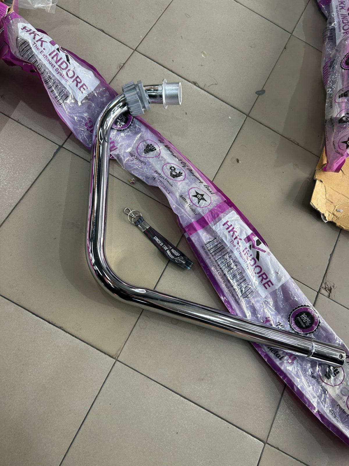 HKK Indore HKP2A L Bend Pipe 38mm for Royal Enfield 350 UCE BS3 – Without Sensor