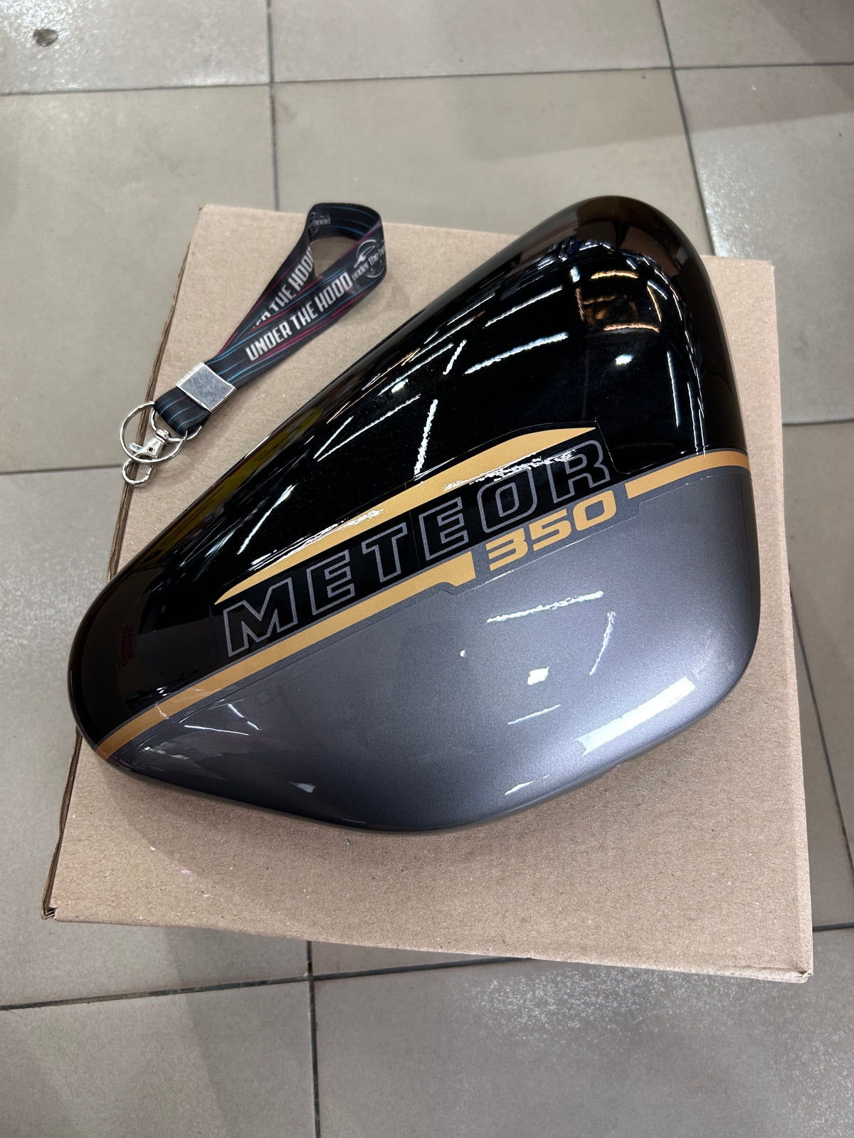 Royal Enfield Meteor 350 Supernova Black RH Outer Cover with Sticker Halcyon Black RAV02811/A