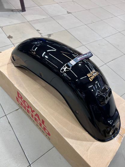 Royal Enfield RAQ00952/A Rear Mudguard with Sticker – Metallic Gloss Black – Bullet 350 Standard Black (J-Series BS6) – Genuine OEM