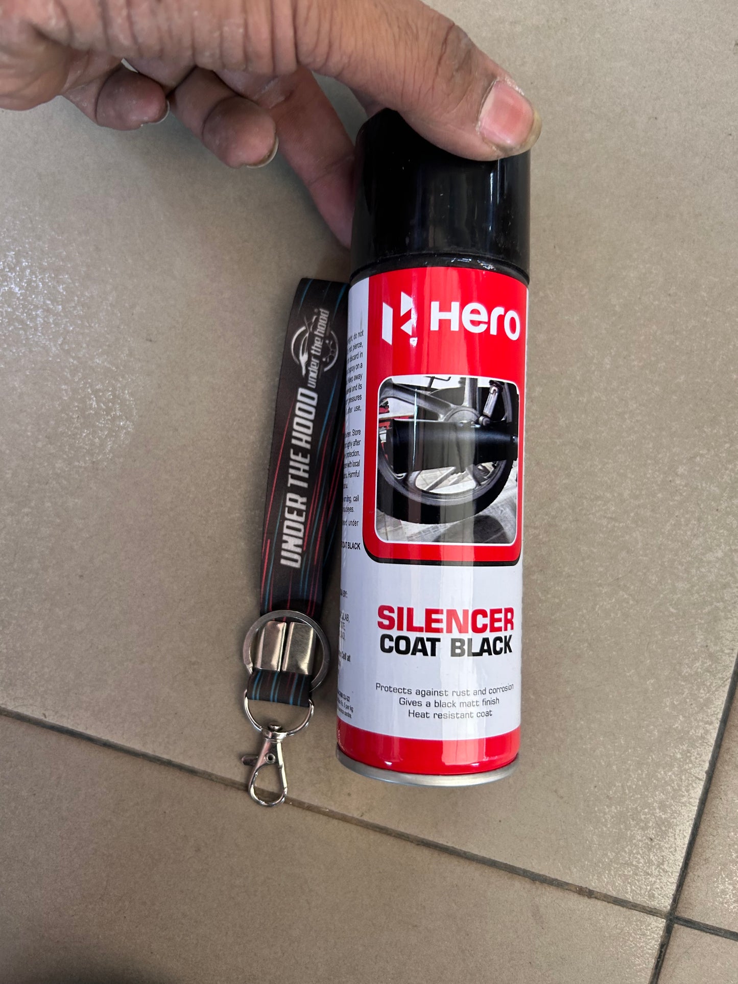 Hero Genuine Black Silencer Coat Spray 150ml – SPDSIC0001S – Heat-Resistant Anti-Rust Exhaust Coating (Matte Black Finish)