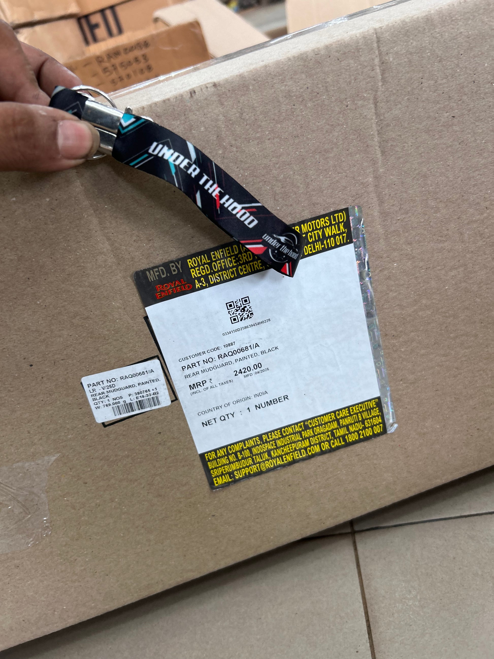 Royal Enfield RAQ00681/A Rear Mudguard Painted Black – Hunter 350 (All Variants)