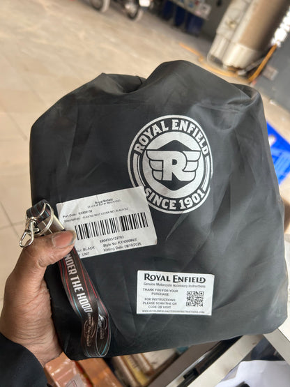 Royal Enfield Black Pleated Seat Cover KXA00132 — OEM Hunter 350 Seat Accessory