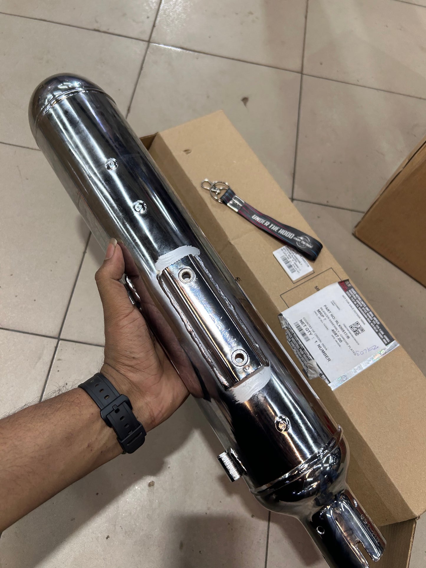 Royal Enfield Meteor 350 Chrome Silencer Assembly RLX00517/B