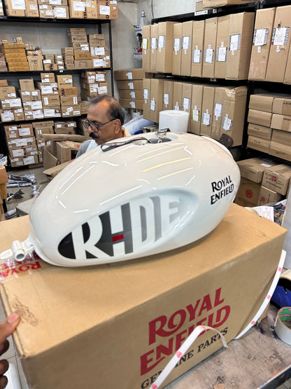 Royal Enfield Fuel Tank Assembly with Sticker White RAK01768/A for Hunter 350 Dapper