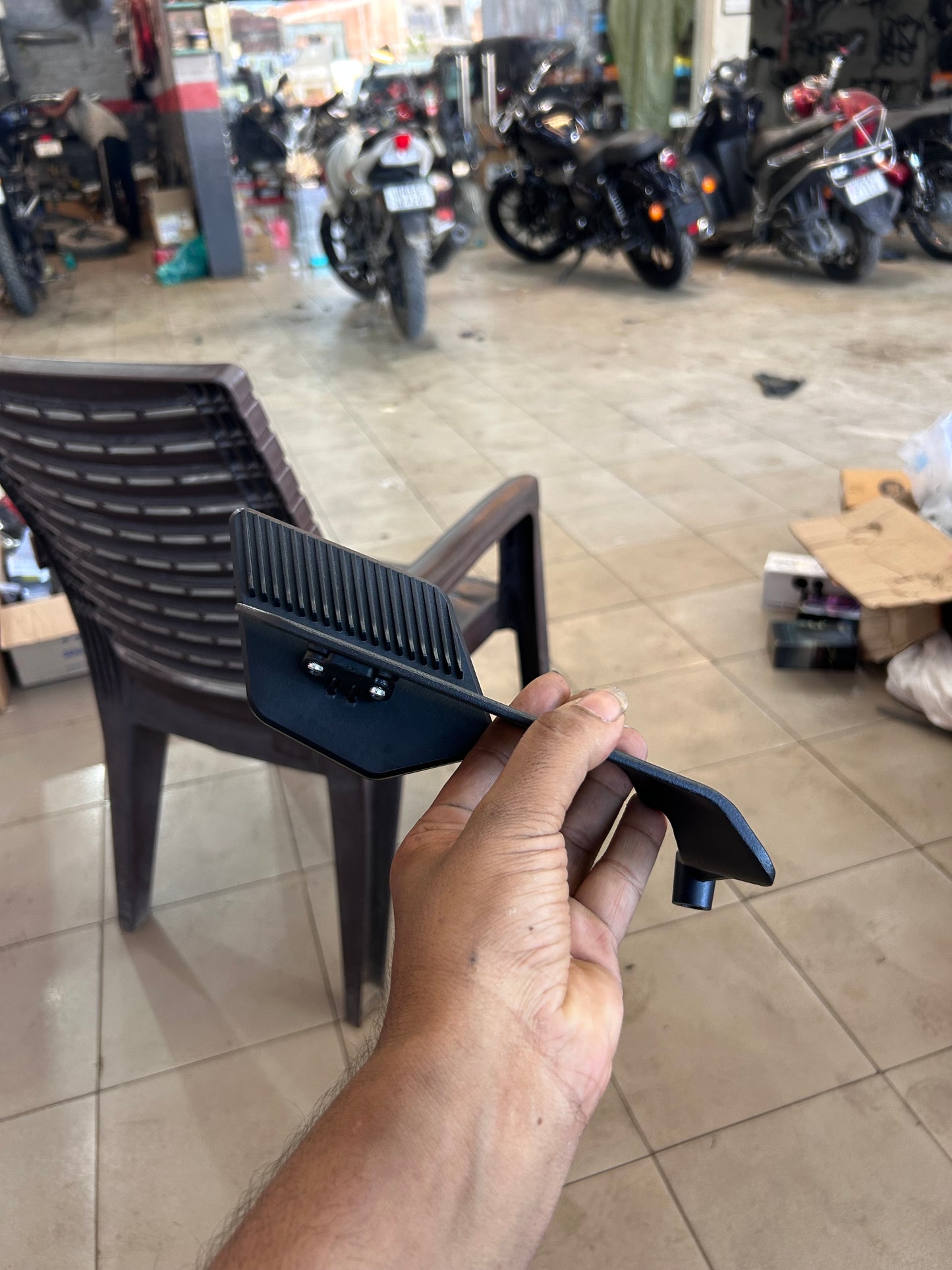Stealth Naked Max Rear View Mirror – Big Size Yoke Mounted, Universal Fit for Naked & Street Bikes (Pair, Left & Right)