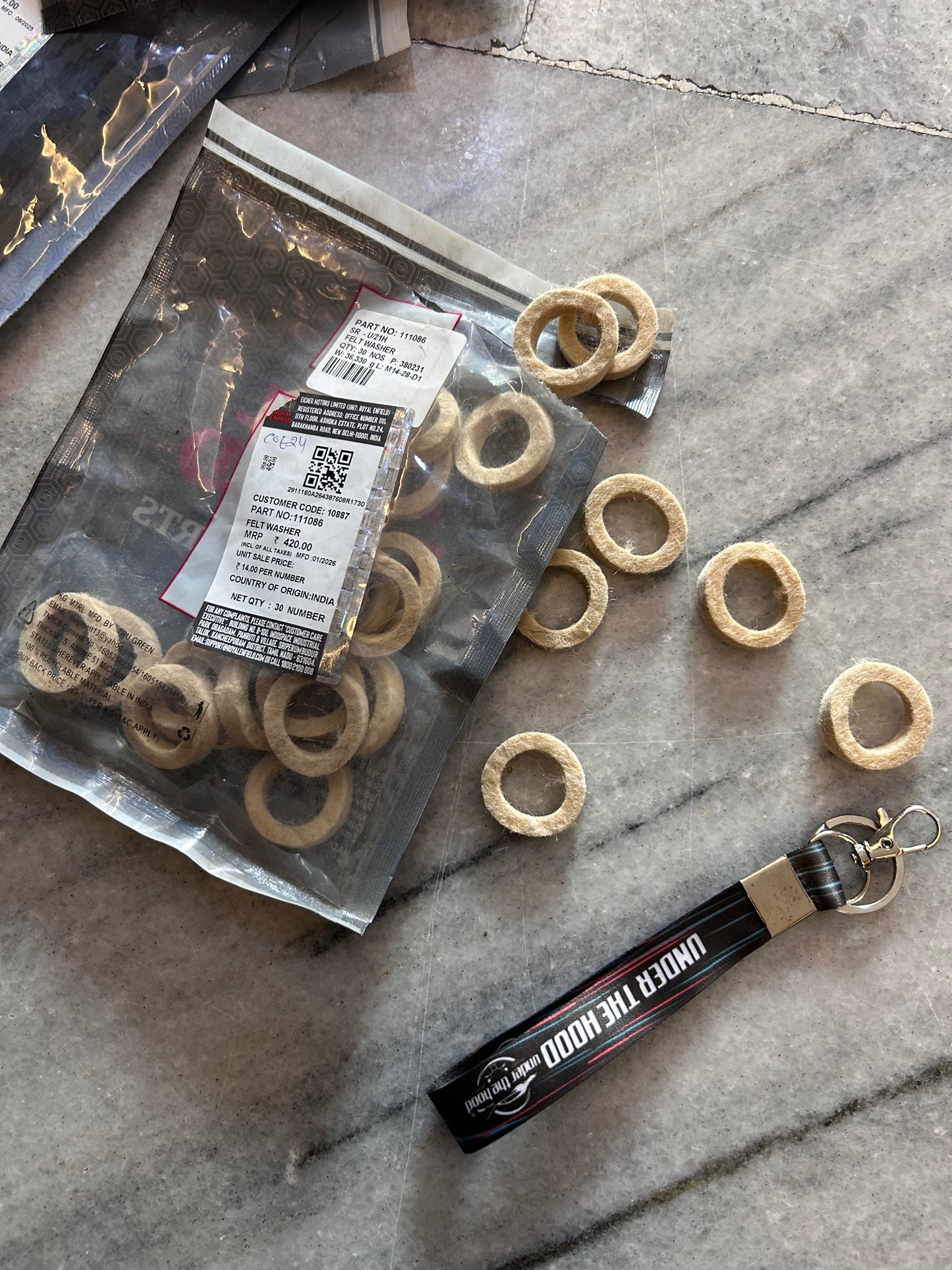 Felt Washer for Gearbox/Final Drive Sprocket Nut (4-Speed) – Royal Enfield Bullet/Electra (Retired Models) | 111086 | Genuine OEM