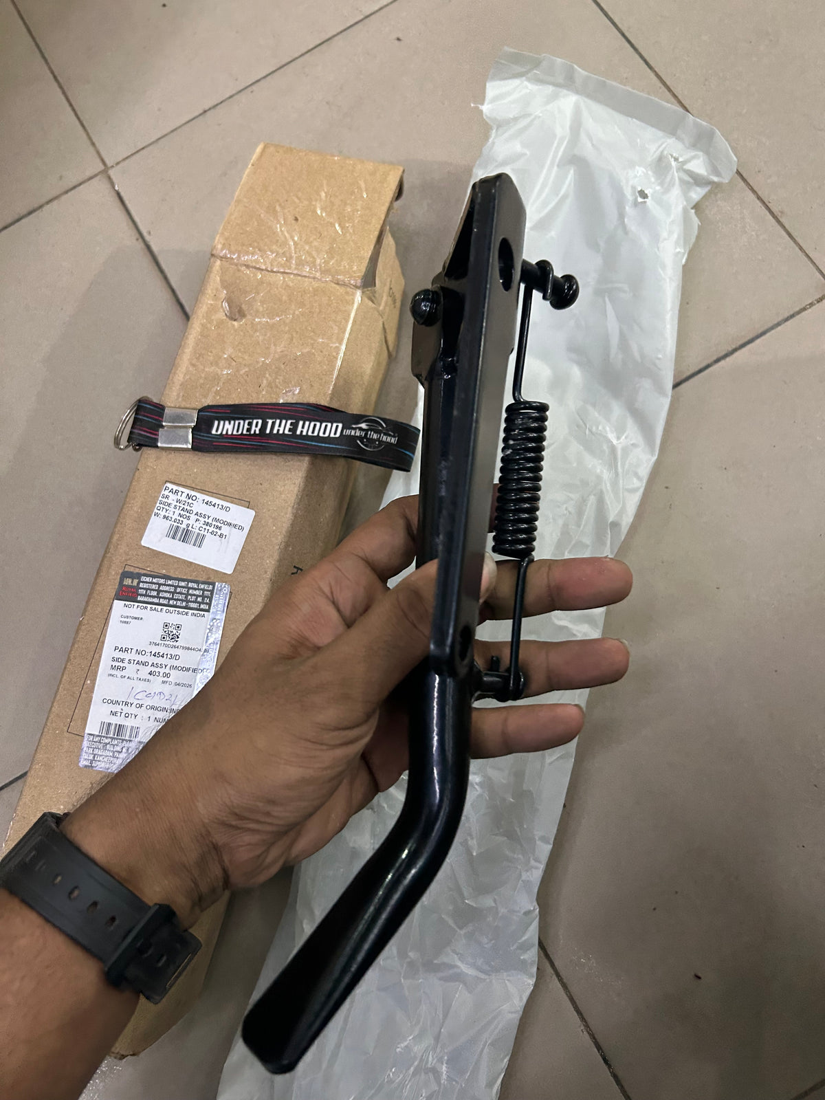 Royal Enfield Bullet 350 / 500, Electra & Machismo Powder-Coated Side Stand 145413/D