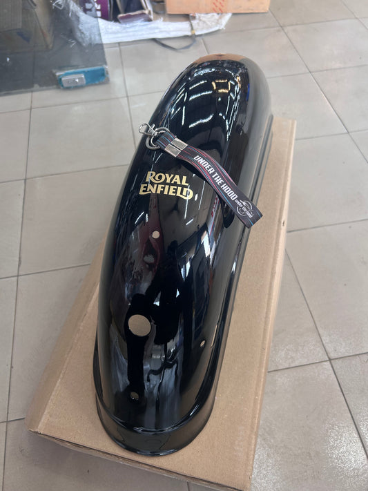 Rear Mudguard With Sticker STD BVI (Black) for Bullet 500 UCE BS4 & Bullet 350 UCE KS/ES – Genuine Royal Enfield 866133