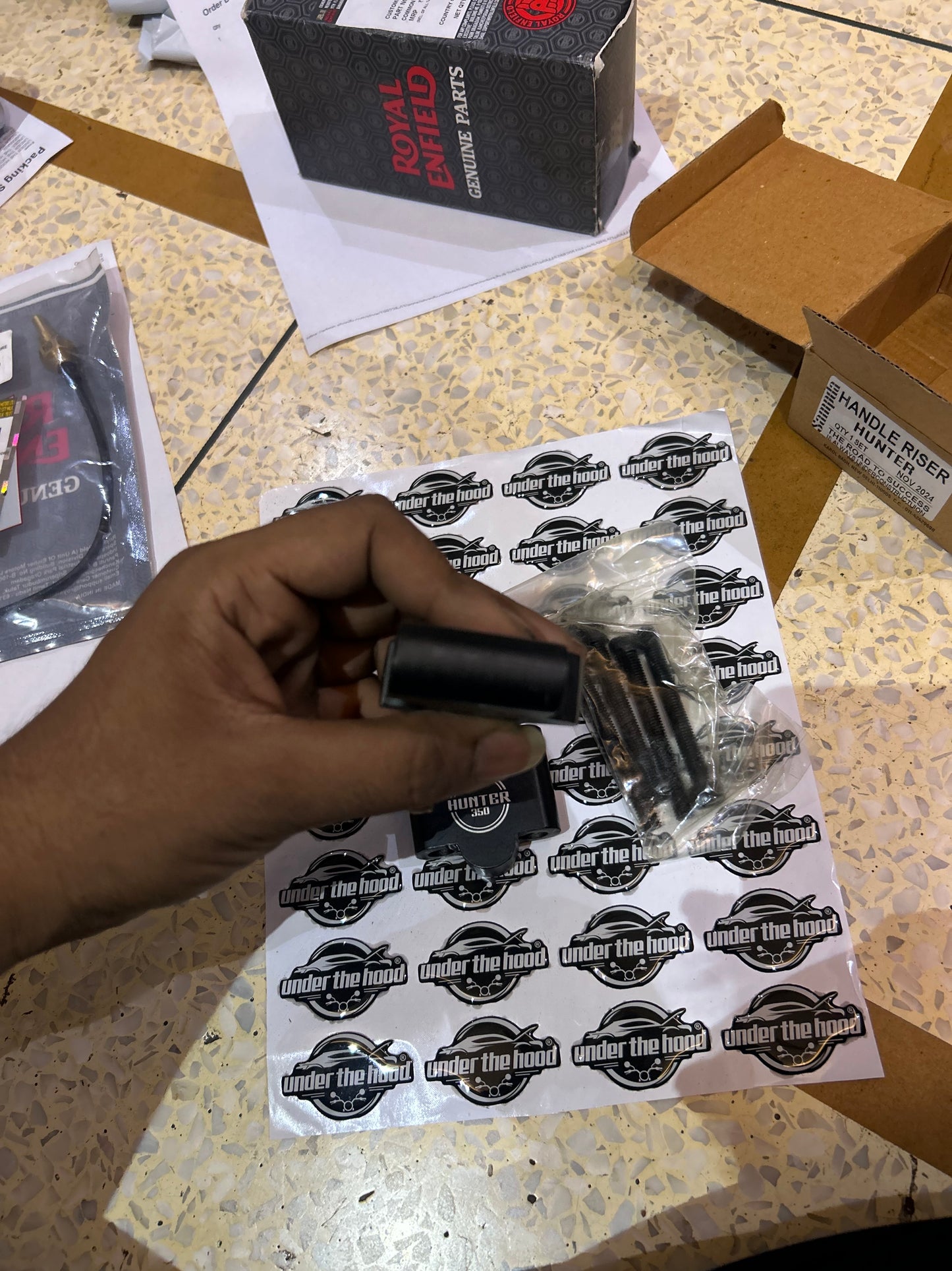 Aftermarket Handlebar Riser Kit for Royal Enfield Hunter 350 – Black CNC Machined Aluminium