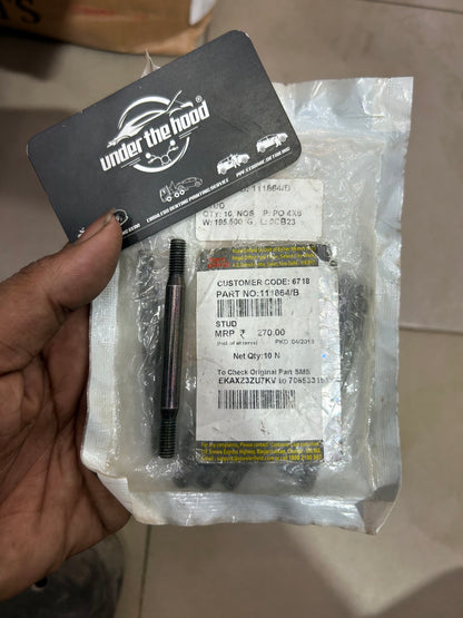 Crankcase Dowel Stud (M6×75, Bottom Joint) for Royal Enfield Bullet/Electra/Lightning | 111864/B | Genuine OEM